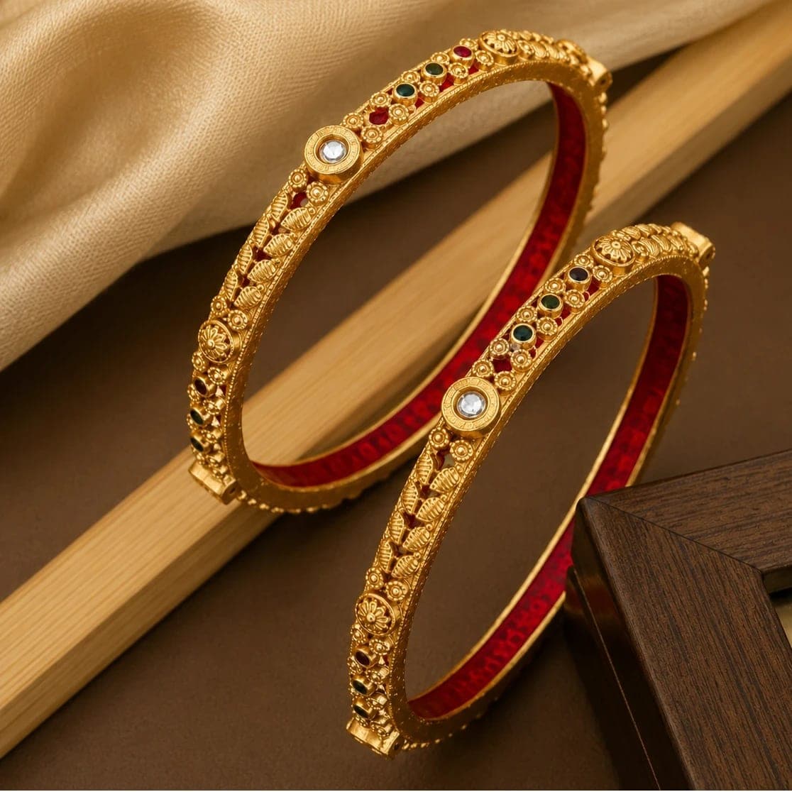Gold-Plated American Diamond Stud Earrings with CZ