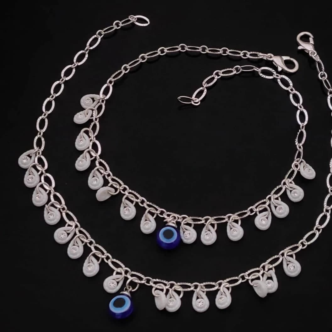Gold-Plated CZ Anklet with Adjustable Chain
