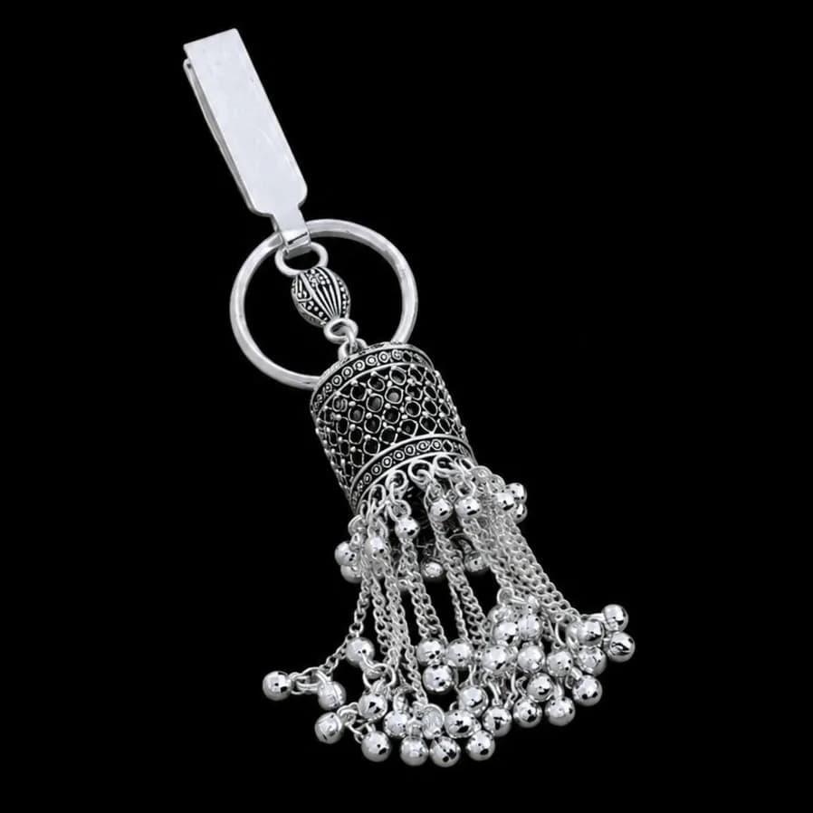 Silver Ghungroo Juda Hair Ornament – Traditional Hair Accessory