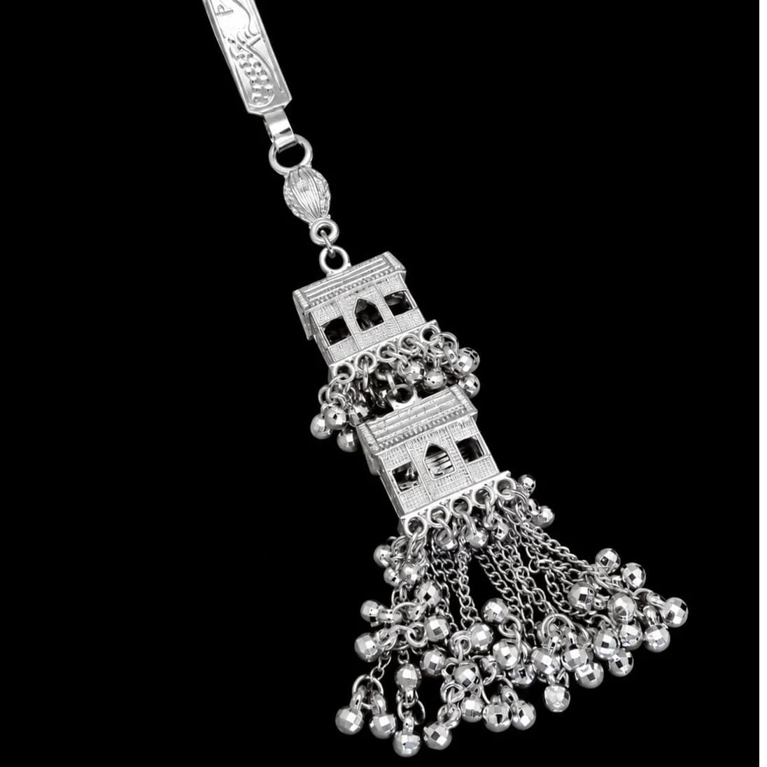 Silver Temple Charm Ghungroo Juda Ornament
