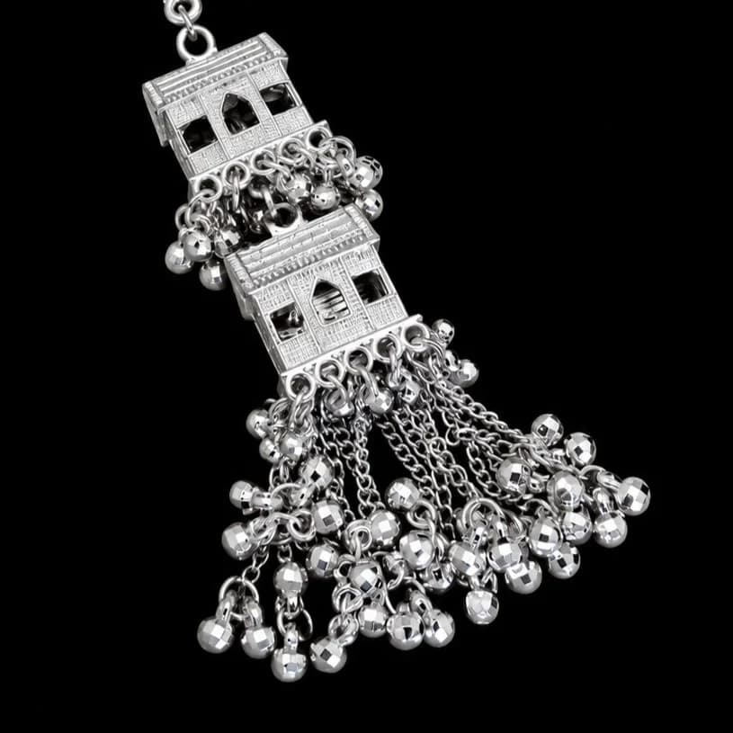 Silver Temple Charm Ghungroo Juda Ornament - photo 2