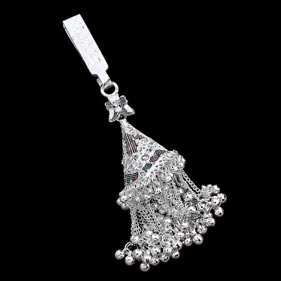 Silver Filigree Cascade Charm Keychain