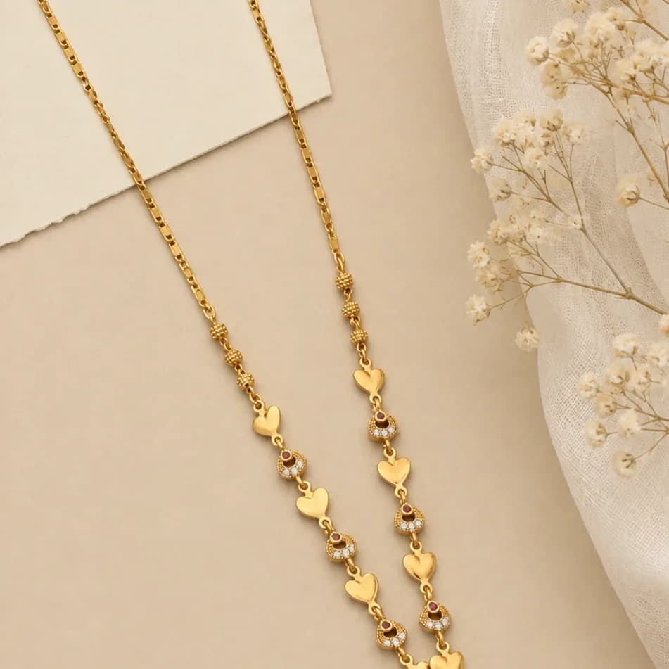 Anaya Heart Charm Pendant 18 Inch Mangalsutra - photo 2