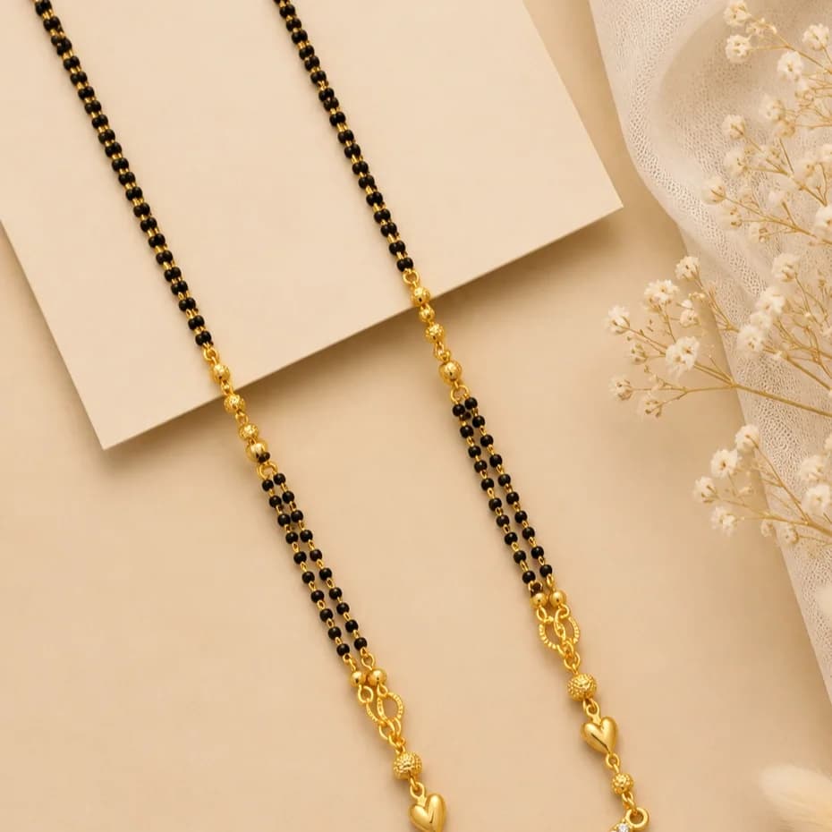 Kavisha Floral Charm 18 Inch Brass Mangalsutra - photo 2