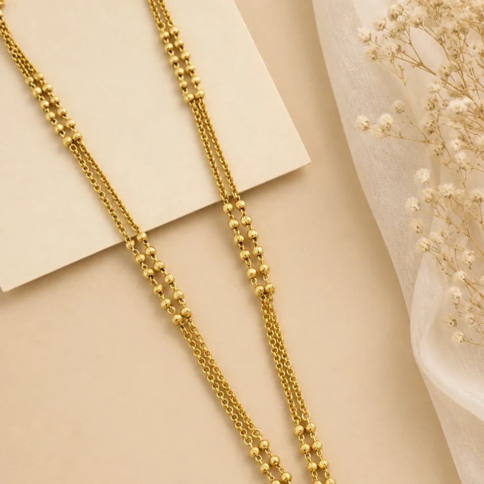 Hetvi Ruby Teardrop 18 Inch Brass Mangalsutra - photo 2