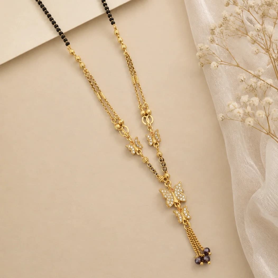 Butterfly Charm Drop Mangalsutra