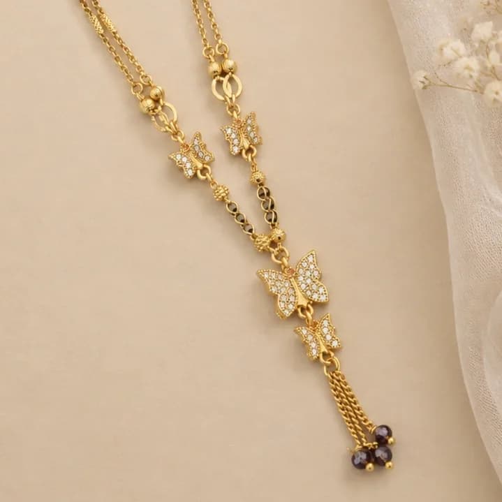 Butterfly Charm Drop Mangalsutra - photo 2