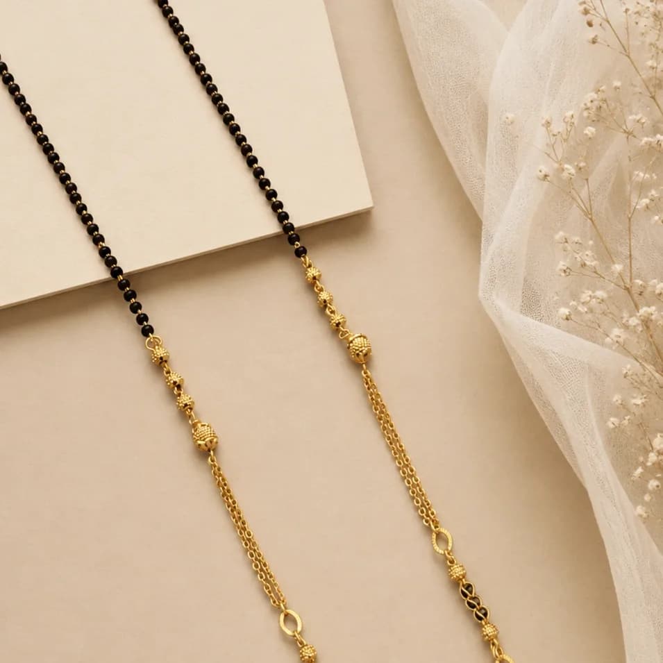 Elegant Pink Crescent Mangalsutra - photo 2