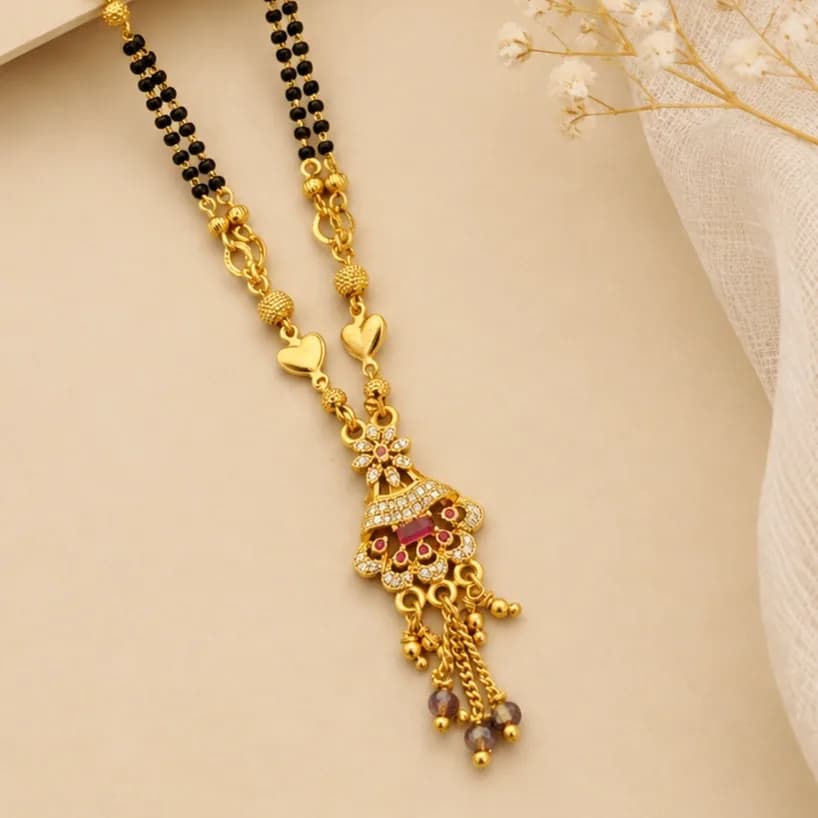 Heart Charm Floral Mangalsutra - photo 2