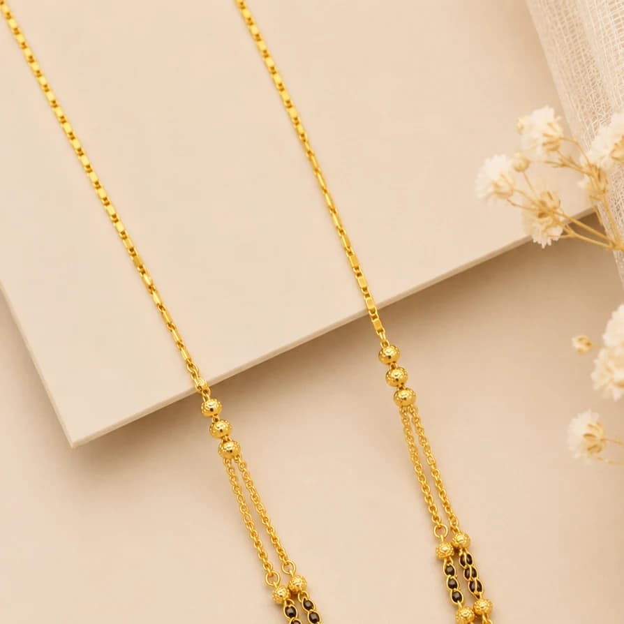 Golden Bead Chain Mangalsutra - photo 2