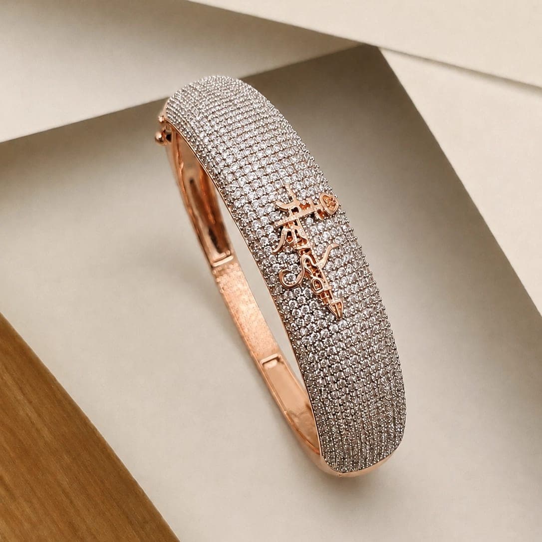 Rose Gold Pave Crystal Designer Gents Kada - photo 2