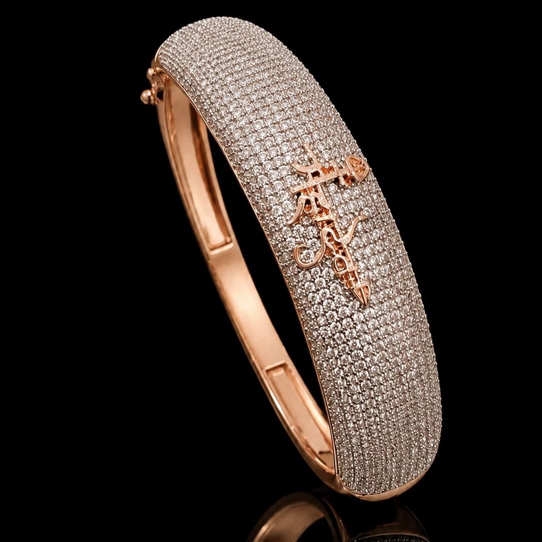 Rose Gold Pave Crystal Designer Gents Kada - photo 3