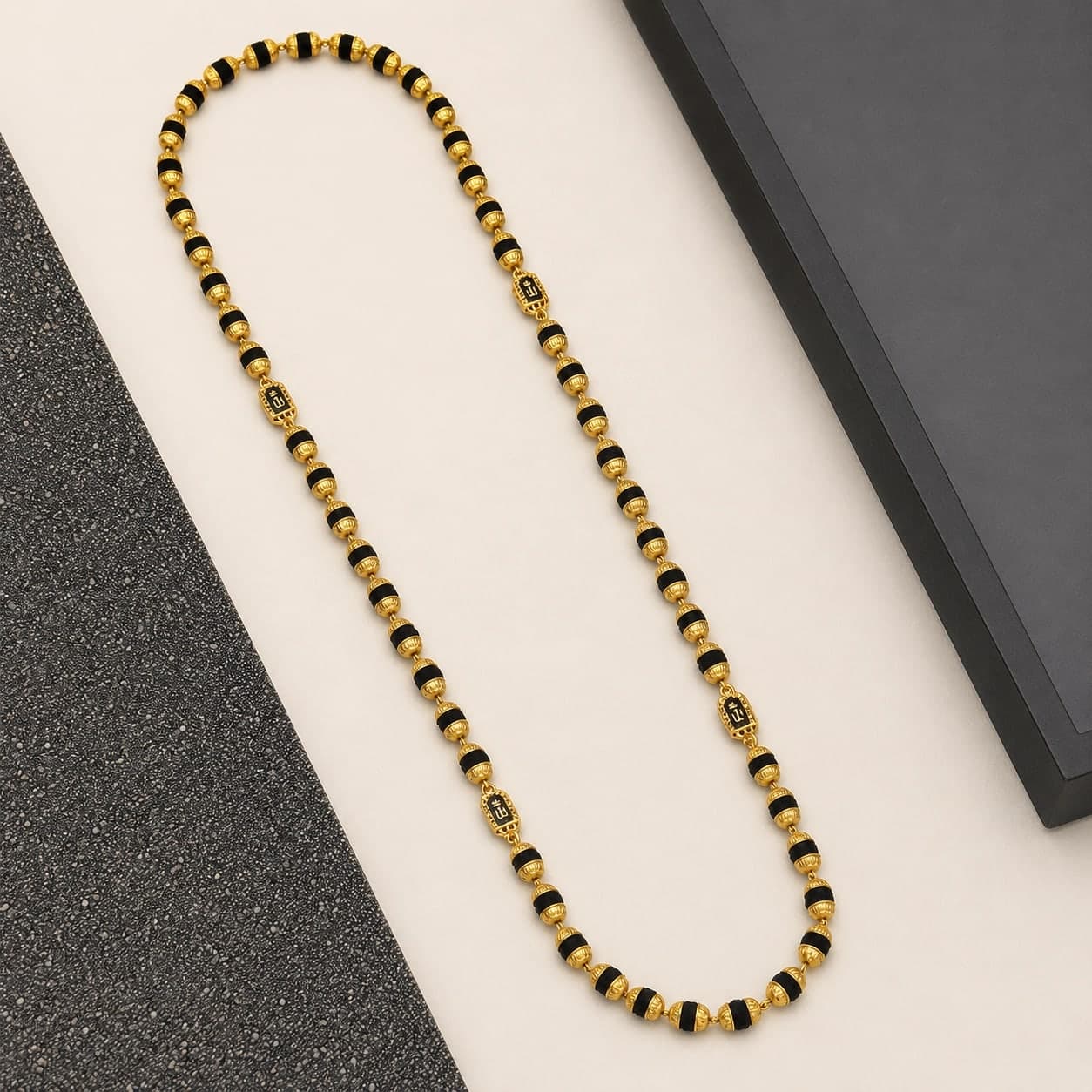 Brass Direct Gold Designer Black Rudraksha Mala - photo 2