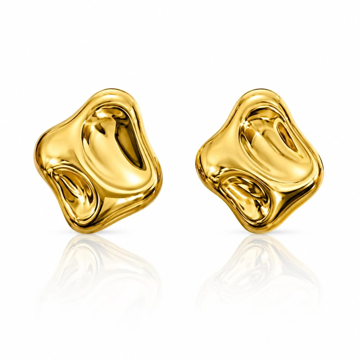 Golden Molten Pebble Earrings - photo 2