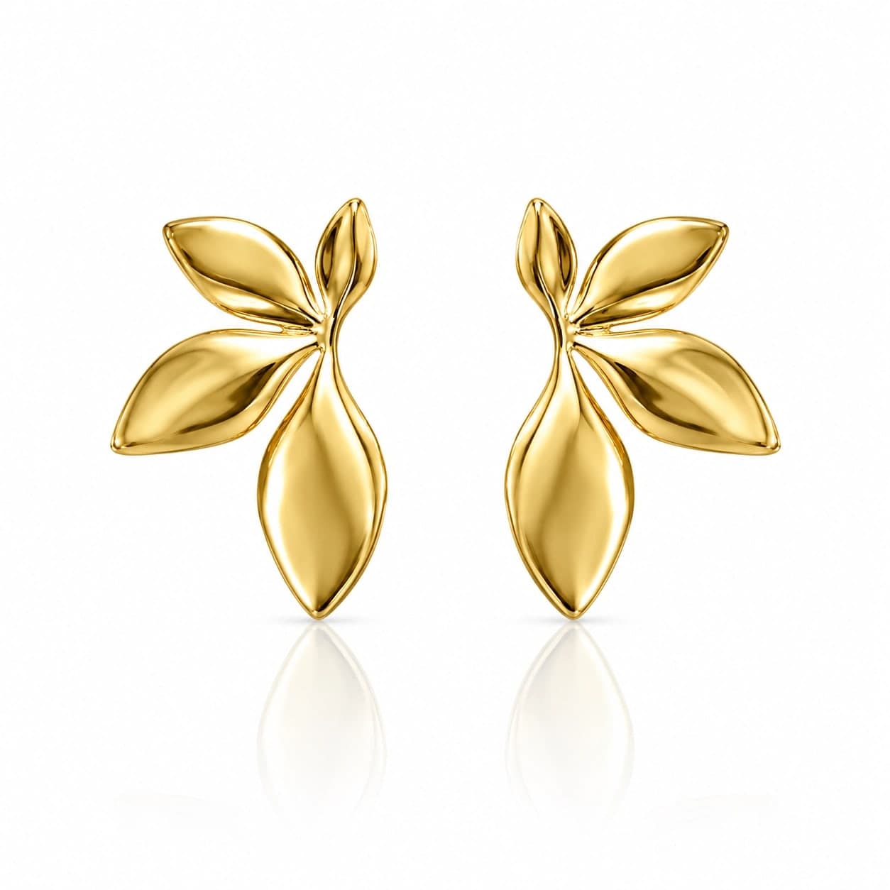 Golden Leaf Cluster Drop Earrings - photo 3