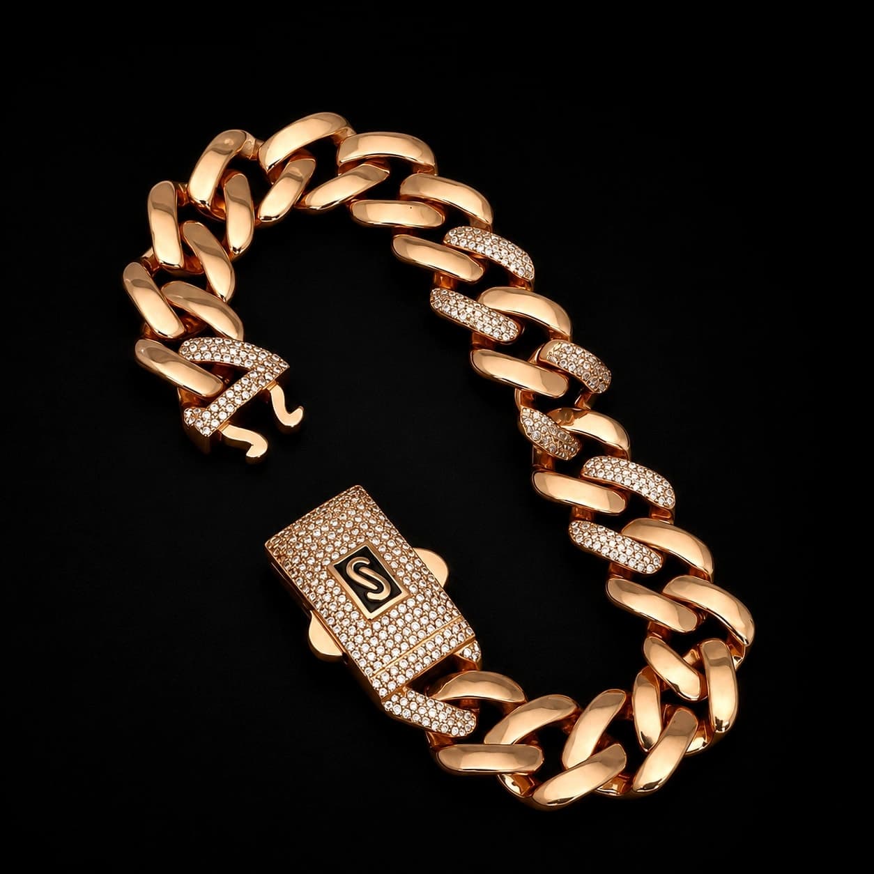 Rose Gold Premium Curb Chain Men's Bracelet