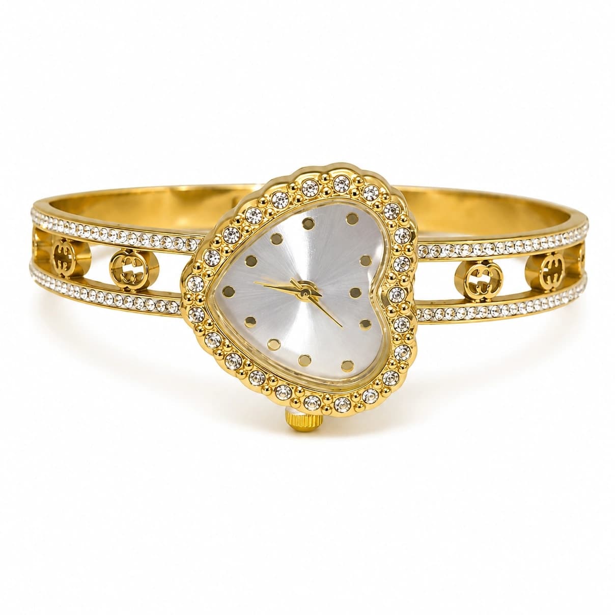 Heart Shape Anti Tarnish Watch Kada Bracelet for Women - photo 2