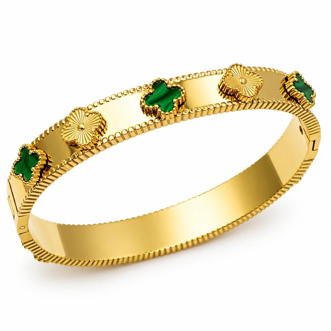 Green Floral Anti Tarnish Kada Bracelet for Women - photo 2