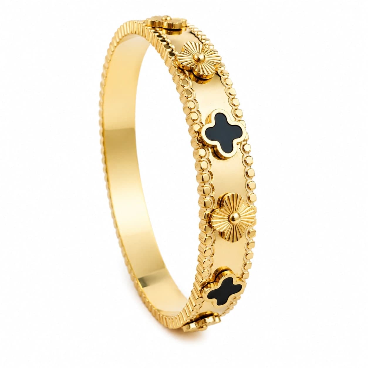 Green Floral Anti Tarnish Kada Bracelet for Women - photo 3
