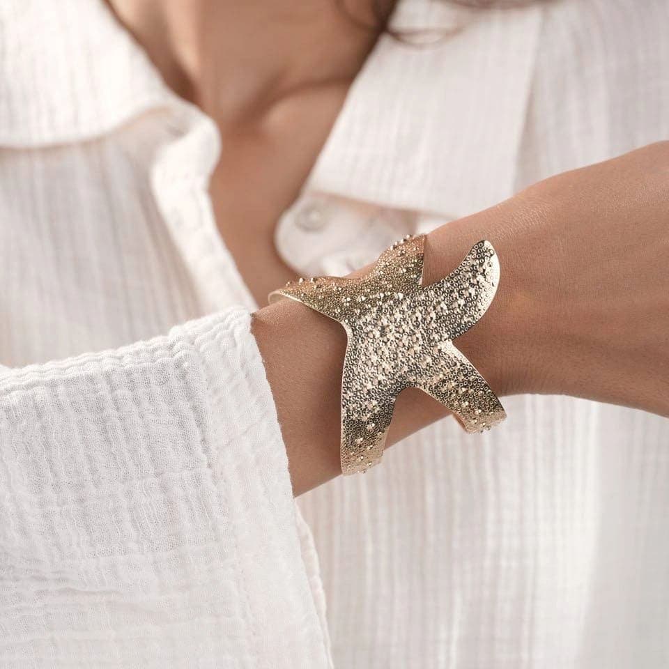Celestial Bow Sculpted Anti-Tarnish Cuff Bracelet