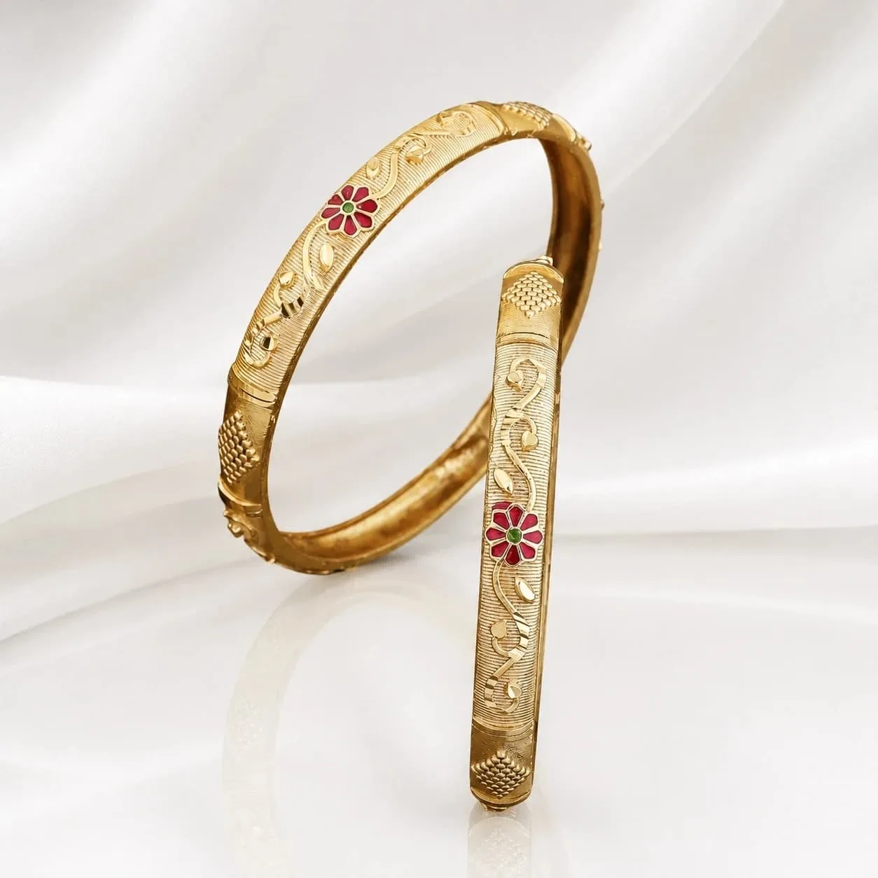 Royal Gold-Finish Bangle Combo – 3 Pairs (6 Pieces) at ₹999 - photo 2