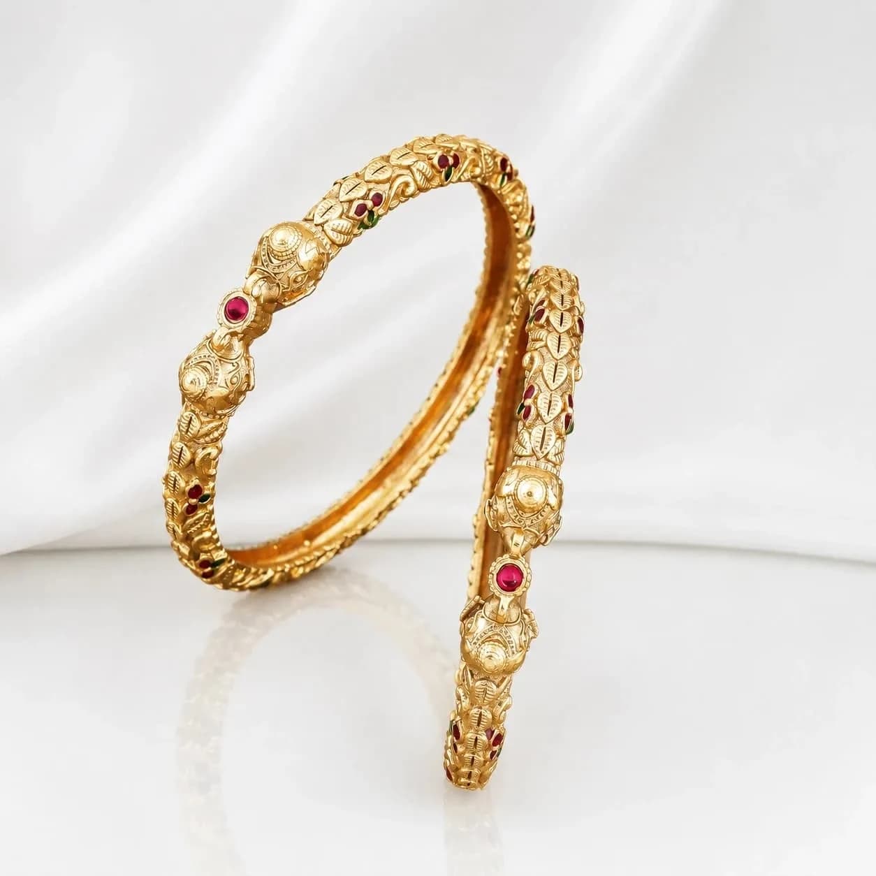 Royal Gold-Finish Bangle Combo – 3 Pairs (6 Pieces) at ₹999 - photo 4